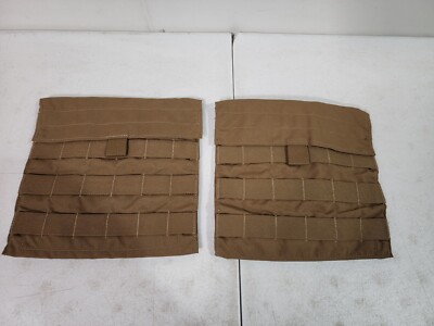 USGI USMC  Eagle Industries MOLLE Side Plate Pocket Pouches (2) Coyote 