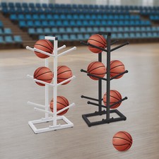White/Black Basketball Organizers Ball Storage Rack Ball Storage Indoor Outdoor