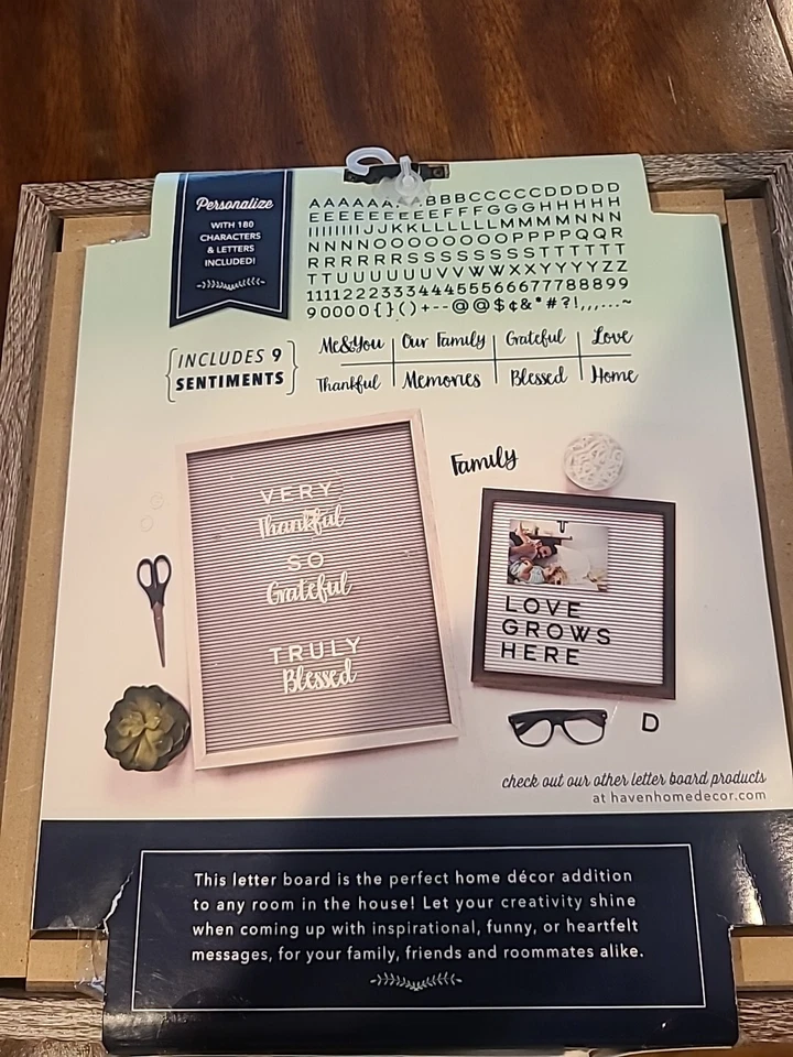 2021 New View Gifts and Accessories 12" x 12" x 1.5" Letter board. New - Image 2 of 3