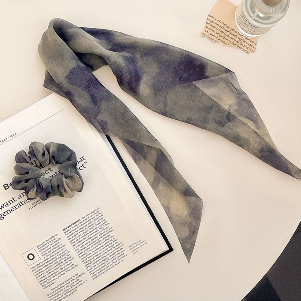 Women Bow Streamer Hair Ropes Tie dye Scrunchies Ribbon Hair Bands Hair