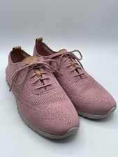 Cole Haan Zerogrand Stitchlite Lace Up Fashion Sneaker Pink Knit Leather Sz 10B