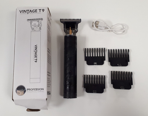 Tondeuse Cheveux Vintage USB - 4 Sabots - Pour Barbe, Corps, Nez/oreilles - Rechargeable - Neuf