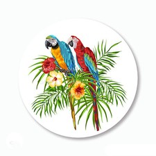 30 Parrots Macaws Tropical Birds Labels Scrapbook Stickers 1.5" Envelope Seals