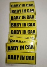 9x Baby In Car Yellow Magnets