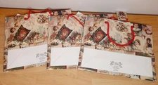 3 Vintage Victorian Retro Gift Bags 1990's Gallery Graphics Korea Winter Holiday