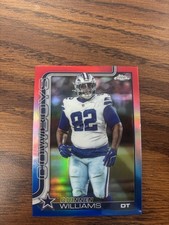2025 Topps Chrome Football Quinnen Williams #72 Red White And Blue Refractor