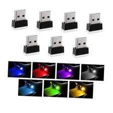 7 PCS USB LED Car Interior Atmosphere Lamp, Portable Mini LED Night MultiColor