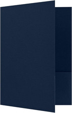 9" X 12" Presentation Folders  Two Pocket  Nautical Blue Linen 