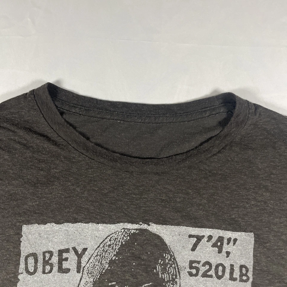 Obey T-Shirt Men's Large Dark Gray Short Sleeve Robber Poss Theme Classic Fit - Image 2 of 4