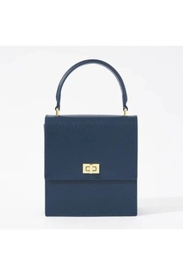 Neely & Chloe New Mini Lady No. 19 Saffiano Leather Navy Blue Bag Purse