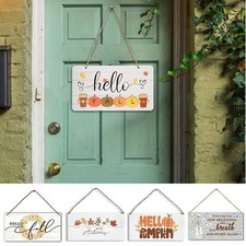 Pendentif en Bois Décoration Automne 15x30cm Panneau Densité Maison Jardin