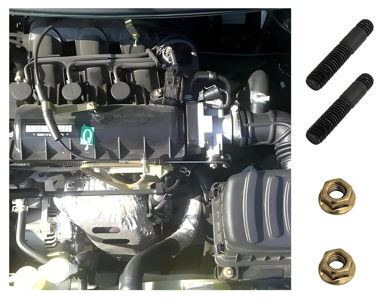 8 Sets 10.9 M8 X 43 CU SW13 M8 X 1.25 Stud Bolt Pin Screw Exhaust Manifold High 