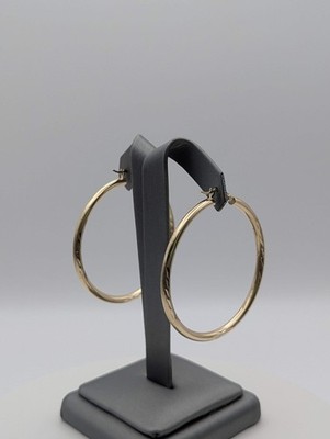 14K YG Dia Cut Satin Creolen