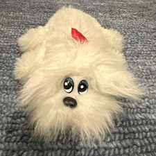 Pound Puppies White Plush Dog Mini Stuffed Animal w/ Red Ribbon