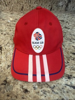 Adidas Team GB Olympic Red and White Adjustable Hat Cap
