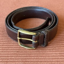 Vintage Coach Brown Leather Belt With Brass Hardware 1990 s - SEE MEASUREMENTS