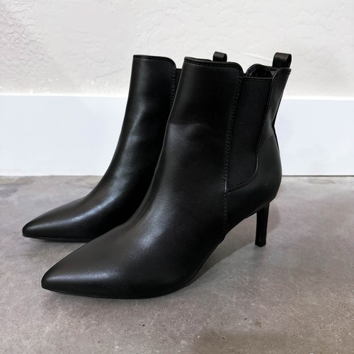 Calvin Klein Samara 3 Pointed Toe Stiletto Heels Boots Quiet Luxury Black sz 6.5 - Picture 6 of 13