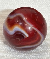 Antique Christensen Agate CAC Red Slag Glass Marble Size 0.75