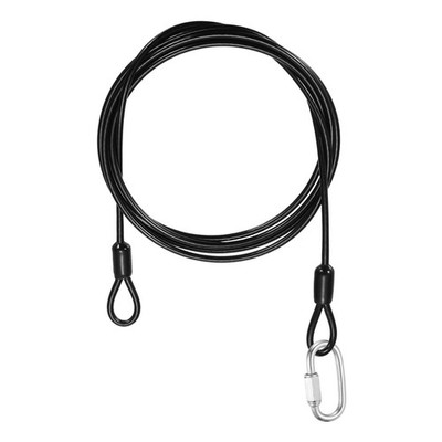 1Set 1/8'' Dia 4.9ft Security Steel Cable with Loops Black + Quick Links