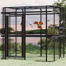 Large Bird Cage for Parakeets Outdoor Bird Aviary Parrot Cage with Perch, Walk-I
