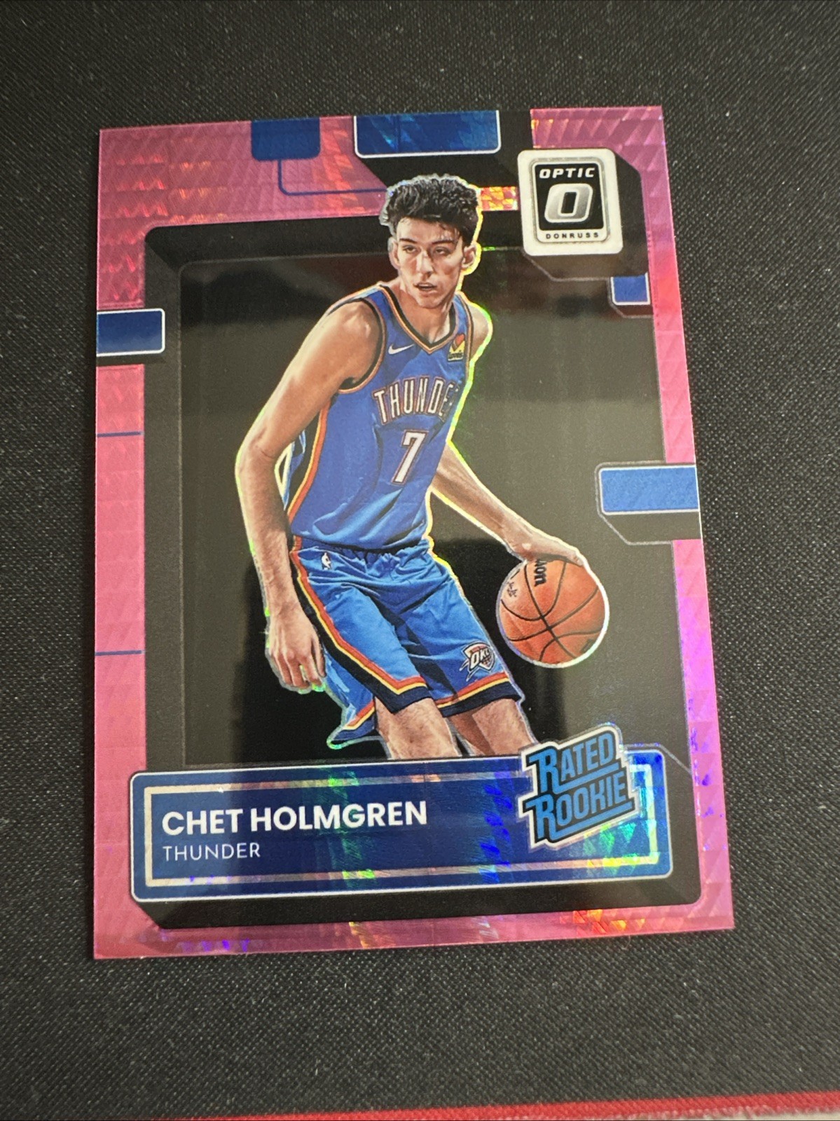 2022-23 Donruss Optic Chet Holmgren #208 Rated Rookie Pink Hyper OKC Thunder