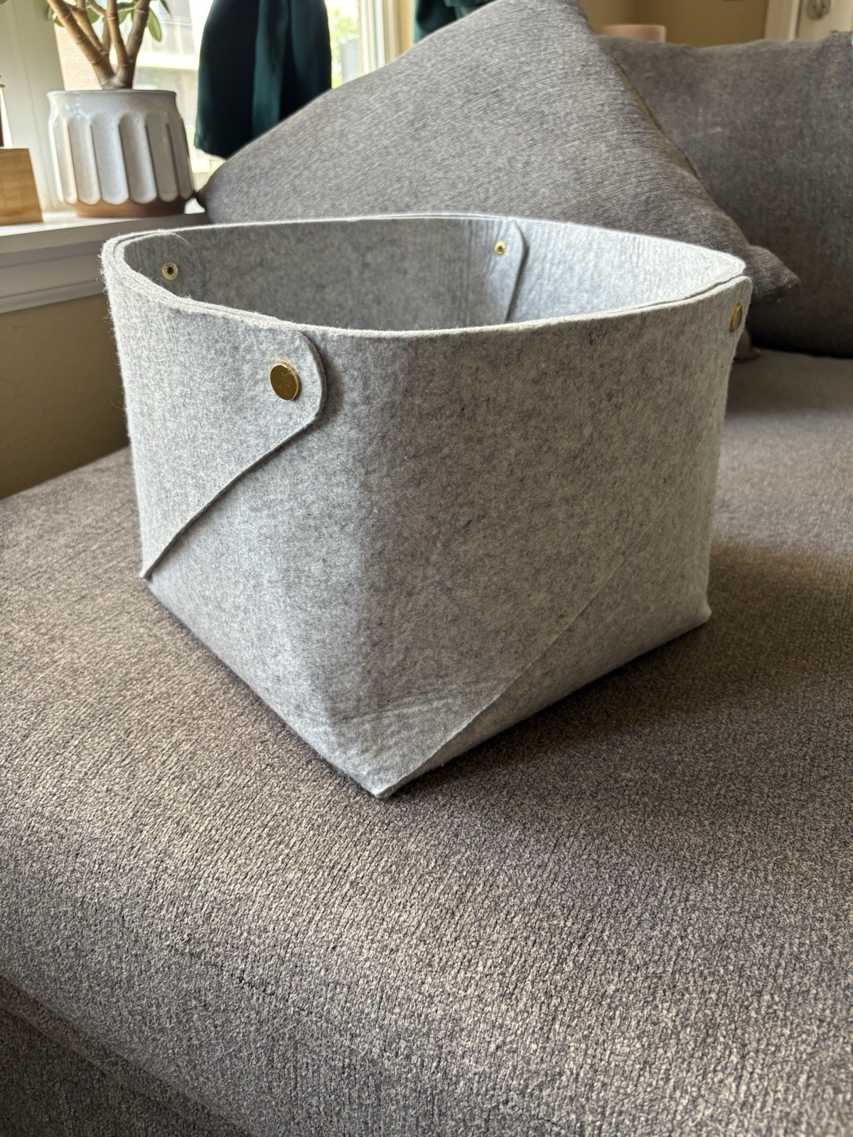 IKEA Pudda Storage Box Basket Felt Fabric 11x11x9