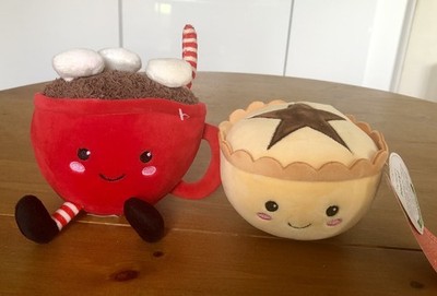 Softlings Feinschmecker heiße Schokolade & Mince Pie Plüschtiere mit Namen Kakao & Merry