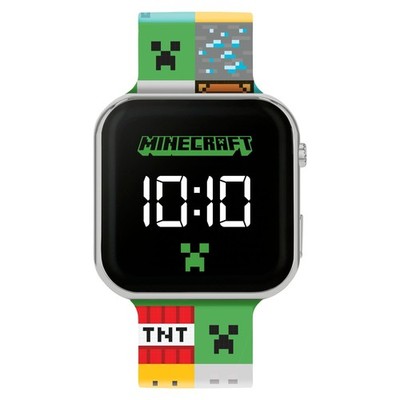 Minecraft Kinder Armbanduhr LED Digital Mehrfarbig Silikonarmband mit Design
