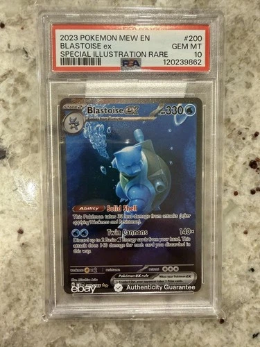 Pokémon TCG Blastoise EX Sir 200/165 Scarlet & Violet 151 PSA 10