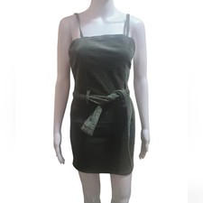 Prettylittlething green corduroy sleeveless dress