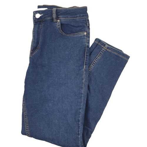 Jean Skinny Taille Haute Earl Pour Femme - Bleu Stretch - Taille 10