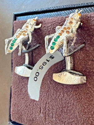 RT by TATEOSSIAN Grasshoppers Cufflinks w/ swaroski crystals New NIB 50% off!