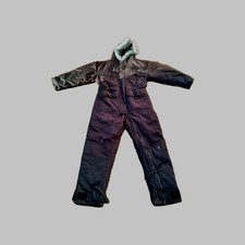 Ski Snow Suit Winter Warm Boiler Work Suit Men's Medium Black Zip Up Hooded