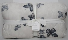 Pottery Barn Butterfly Kisses Percale Comforter Full Queen 92/98" Neutral NWT