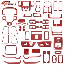 Red Carbon Fiber Full Center Console Interior Trim For Dodge Ram 1500 2012-2017 Red Carbon Fiber Full Center Console Interior Trim For Dodge Ram 1500 2012-2017