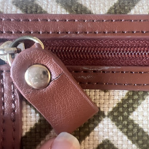 Spartina 449 Linen Leather Zip Around Wallet Cell Phone Change Purse Daufuskie - Picture 8 of 16