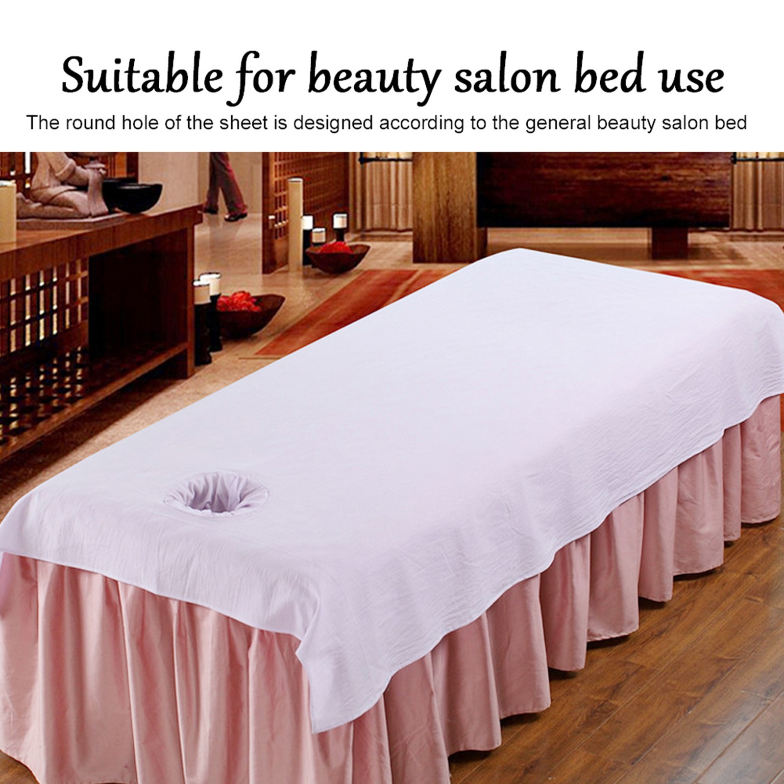 Beauty Salon Massage SPA Couch Cover Soft Cotton Bed Cover With Face Breath BL