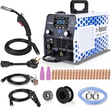 200Amp MIG Welder 120V 240V 5 in 1 Welding Machine, Multiprocess for Gasless Flu