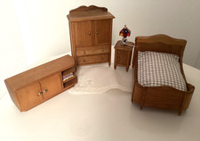 Schönes altes Puppenhaus/Puppenstube-Schlafzimmer - Vintage/Antik