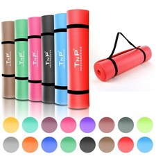 Yoga Mat 15mm Thick Gym Exercise Fitness Pilates Workout Mat Non Slip Large NBR