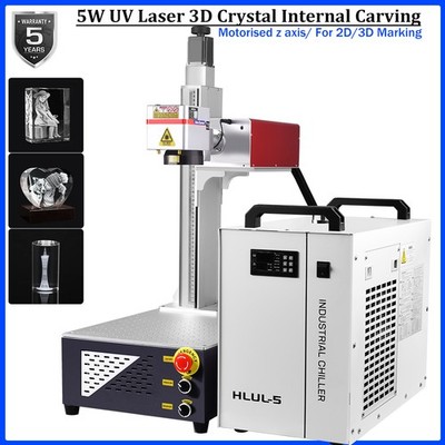 5W UV Laser 3D Inside Engraving Laser Marking Machine Motorized Support 2D Mark