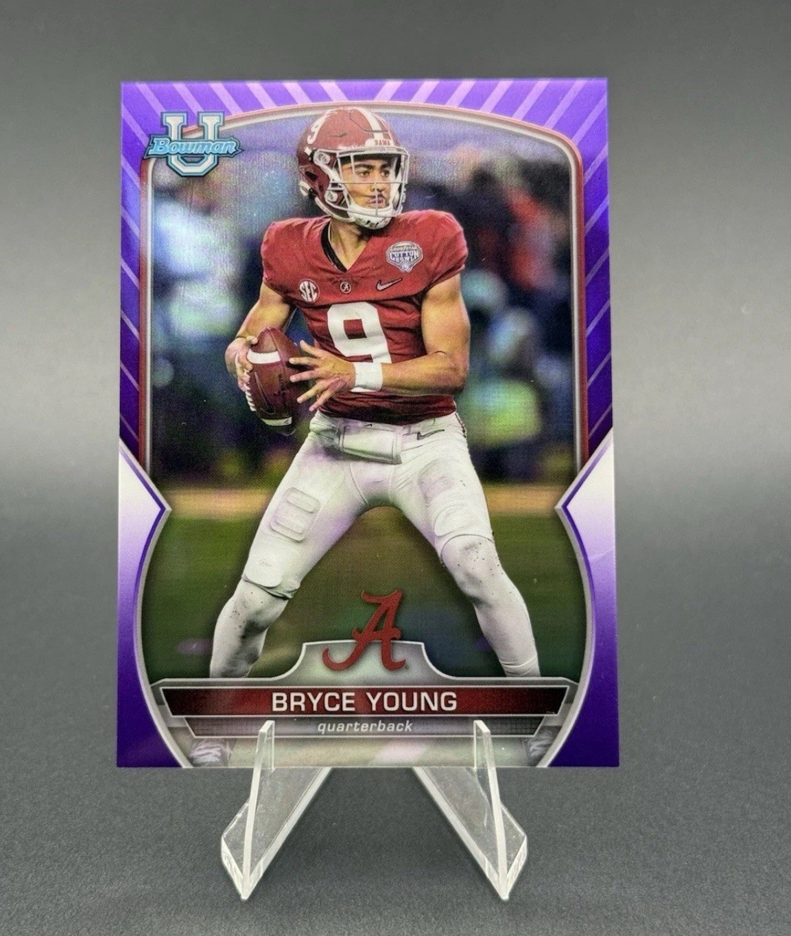 2022 Bowman University Chrome - Bryce Young #1 Purple Refractor /399 (RC)