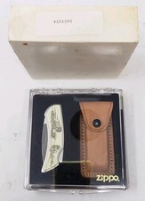 Zippo Pocket Knife Scrimshaw Wagon Train NIB Paperwork USA Original Vintage 