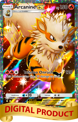 #ad Pokemon Pocket TCG Card 2 Star Full Art Arcanine EX Genetic Apex DIGITAL $6.99