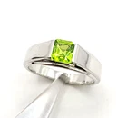Peridot Ring for Men 925 Silver, Peridot Gemstone Ring Personalized Gift for Him
