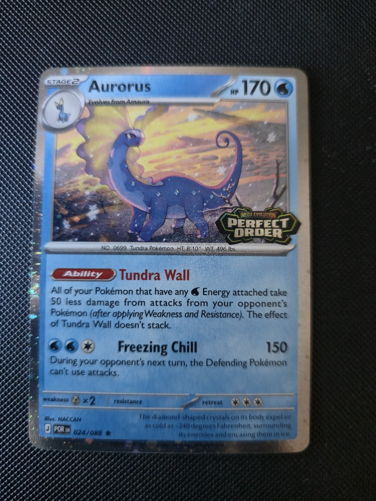 Near Mint x 1 Aurorus - 024/088 - Holo Rare - Perfect Order Stamped POR Perfect