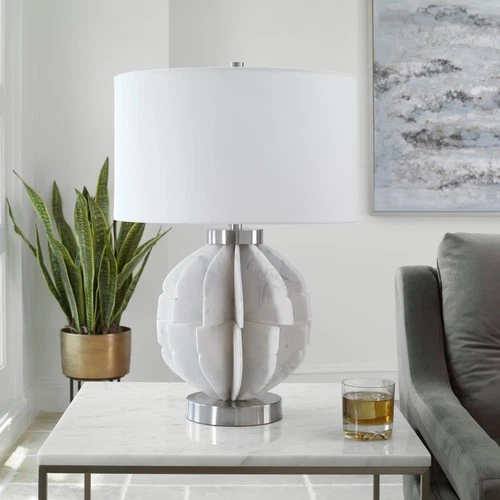 Uttermost 30015-1 Repetition White Marble Table Lamp - Picture 3 of 6