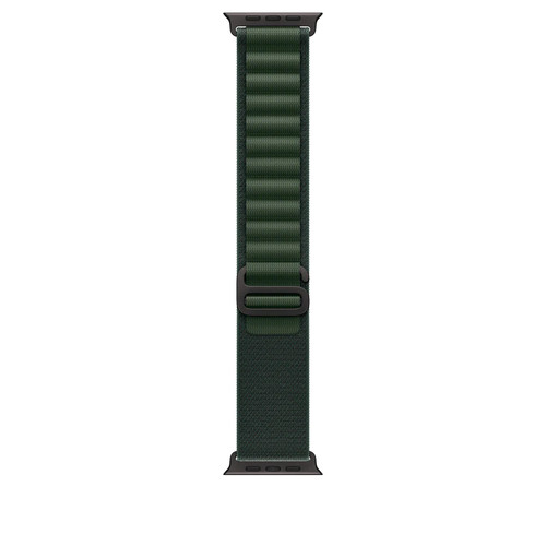 Apple Watch Alpine Loop Band - Dark Green 49mm - Black Titanium Finish - Medium