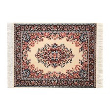 Decorative Mini Rug Mouse Pad Turkish Oriental Carpet Style Desk Mat w/ Fringe