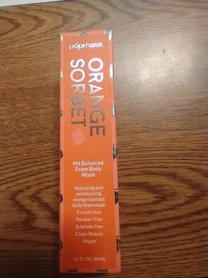 Popmask Orange Sorbet PH Balanced Foam Body Wash 2.7 fl oz /80 ml NEW